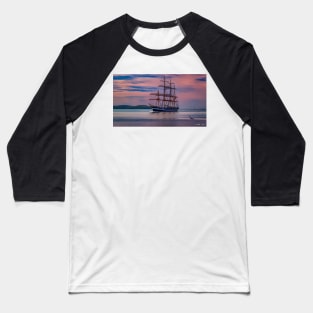 Tall Ship Ship at Sunset Baseball T-Shirt